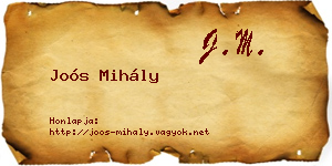 Joós Mihály névjegykártya