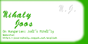 mihaly joos business card